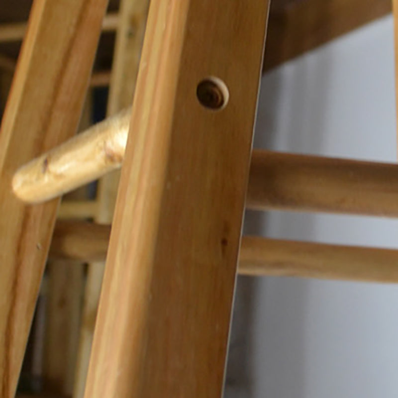 Industrial Style Bar-stool with Wooden Legs Round Seat for Kitchen Bar