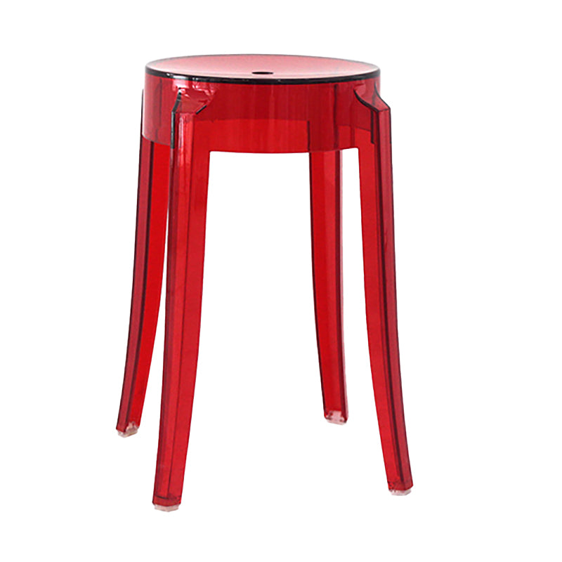 Taburete de bar de plástico apilable sin brazos moderno para sala de estar con asiento de plástico