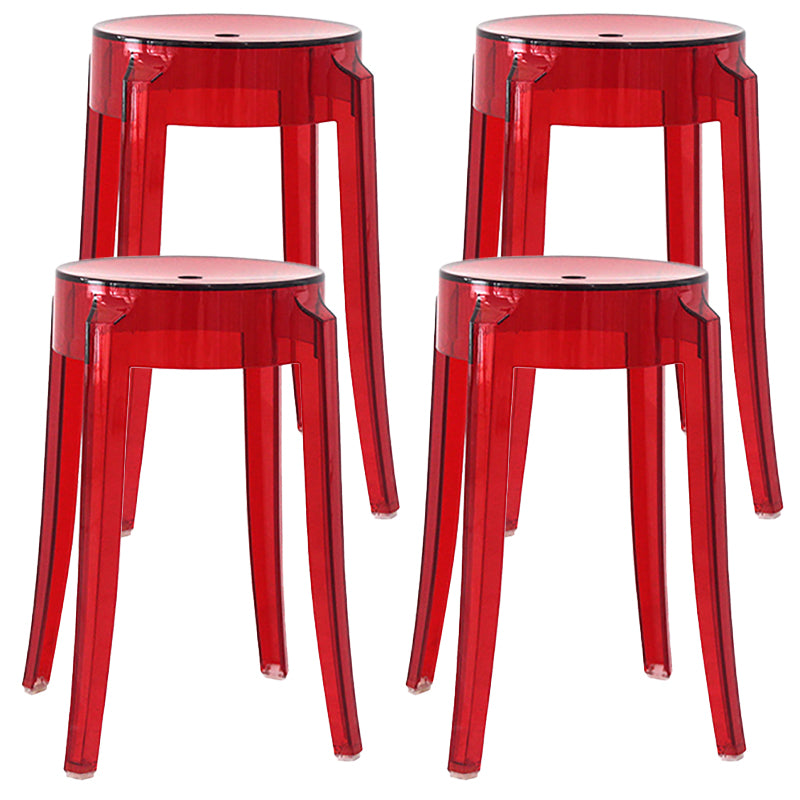 Taburete de bar de plástico apilable sin brazos moderno para sala de estar con asiento de plástico
