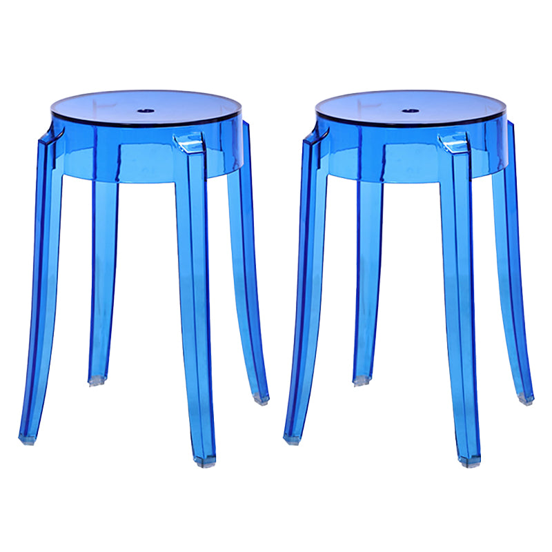 Taburete de bar de plástico apilable sin brazos moderno para sala de estar con asiento de plástico