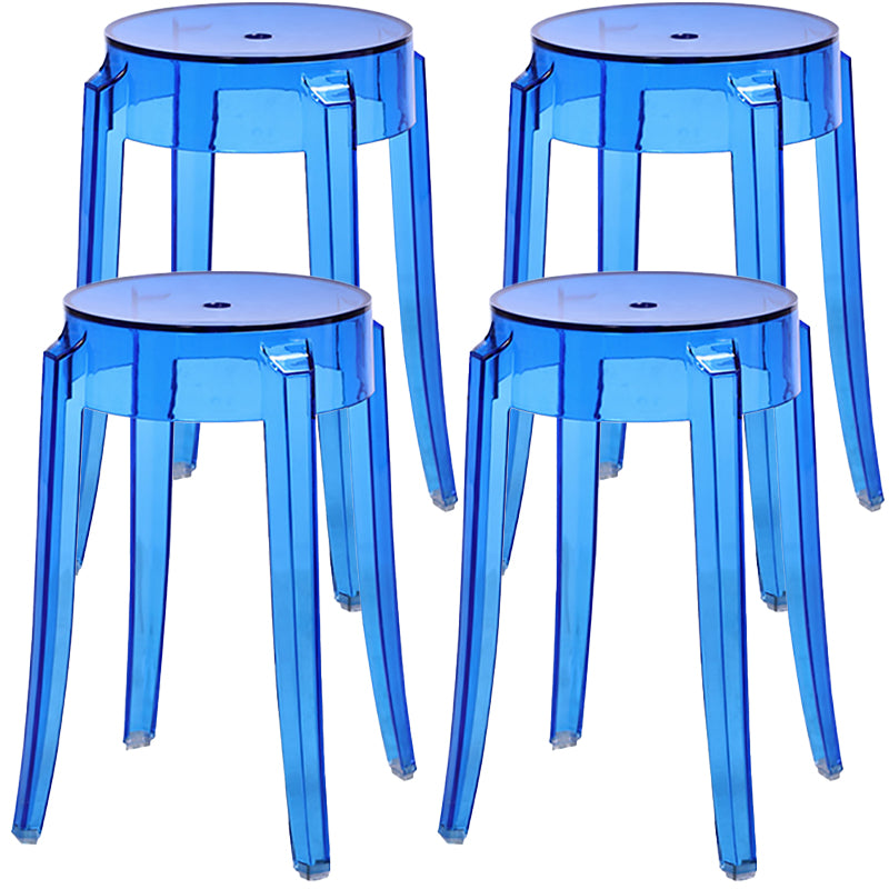 Taburete de bar de plástico apilable sin brazos moderno para sala de estar con asiento de plástico