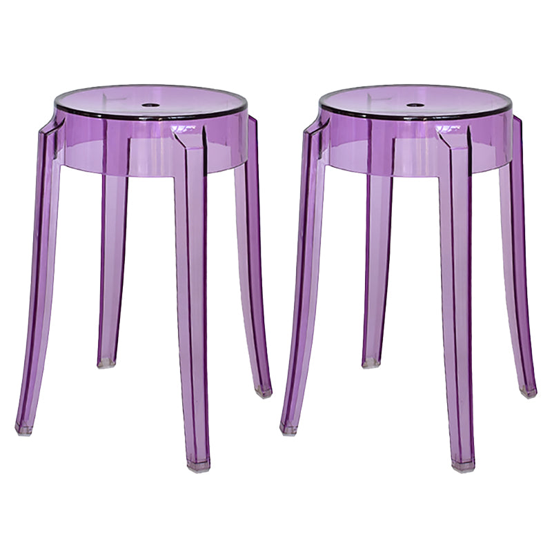 Taburete de bar de plástico apilable sin brazos moderno para sala de estar con asiento de plástico