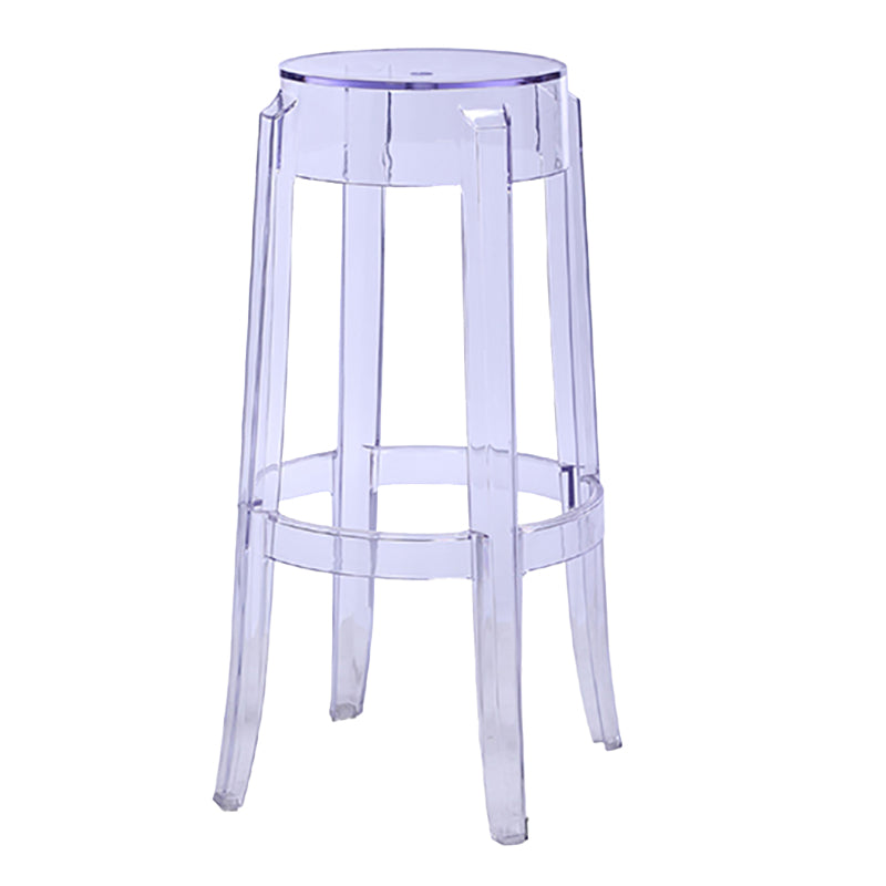Taburete de bar de plástico apilable sin brazos moderno para sala de estar con asiento de plástico