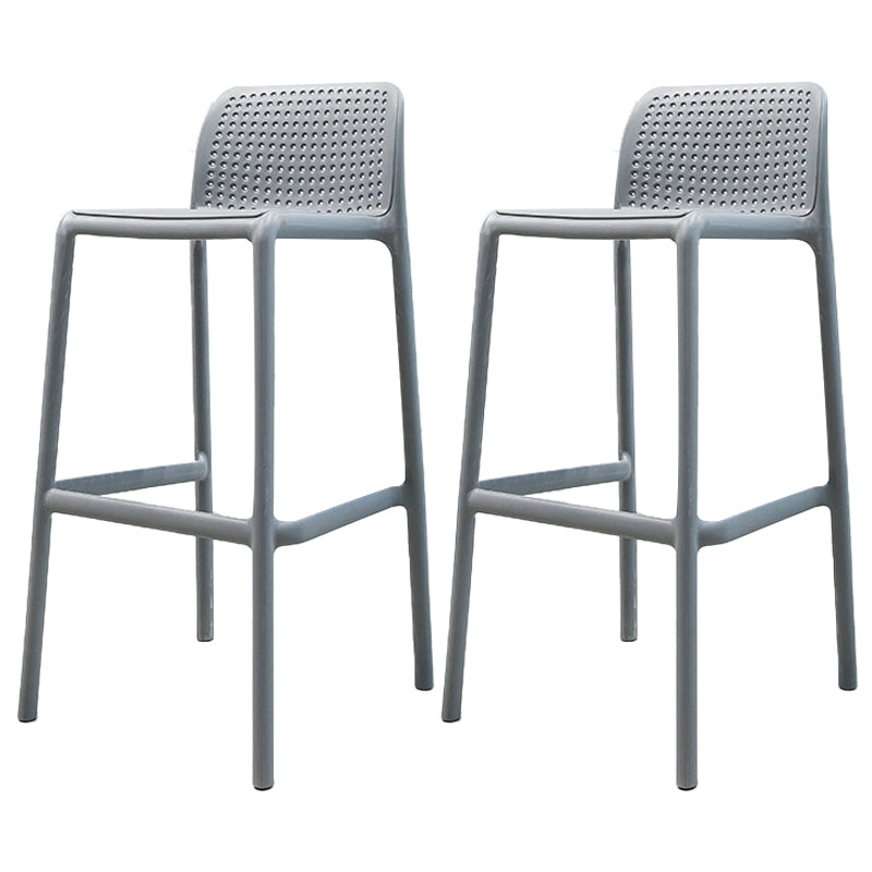 Taburete de bar de plástico para dormitorio, taburete moderno sin brazos con respaldo, asiento de plástico