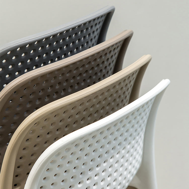 Taburete de bar de plástico para dormitorio, taburete moderno sin brazos con respaldo, asiento de plástico