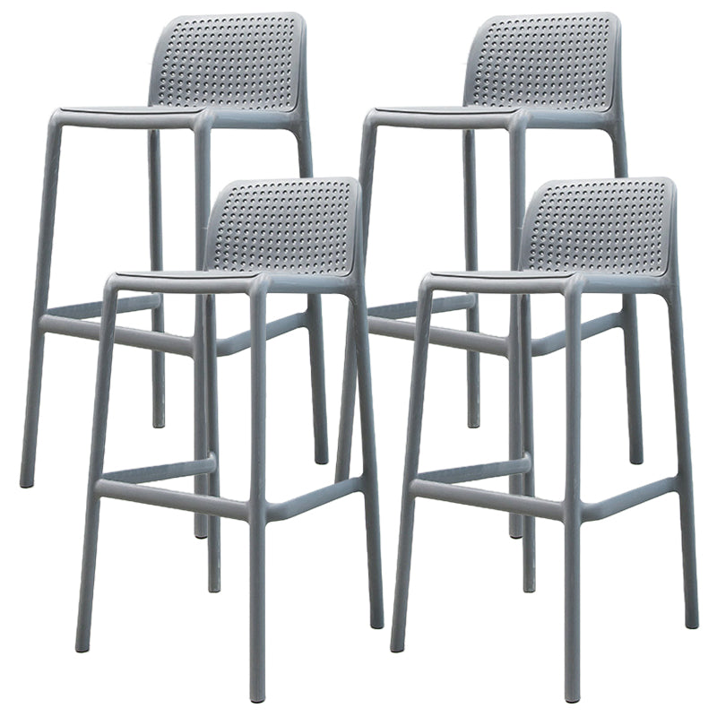 Taburete de bar de plástico para dormitorio, taburete moderno sin brazos con respaldo, asiento de plástico
