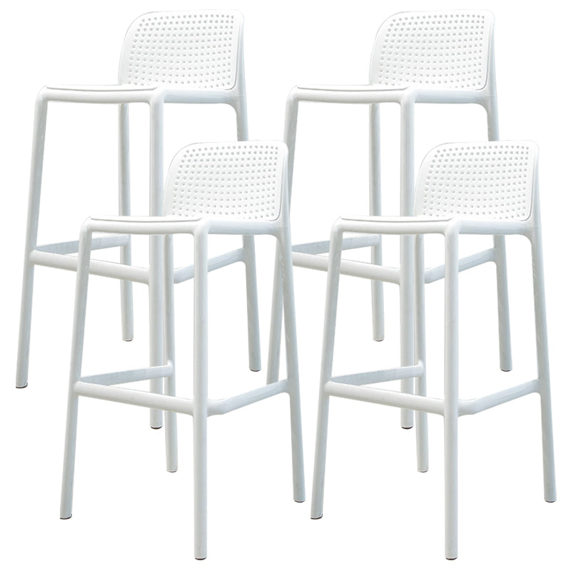 Taburete de bar de plástico para dormitorio, taburete moderno sin brazos con respaldo, asiento de plástico