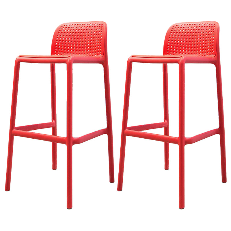 Taburete de bar de plástico para dormitorio, taburete moderno sin brazos con respaldo, asiento de plástico