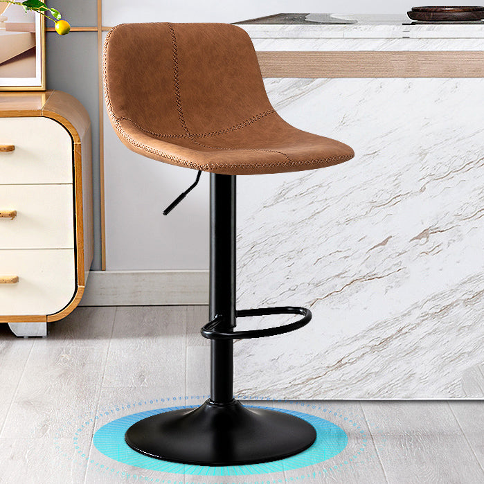 Tabouret de bar d'étude en acier de tabouret de comptoir de dossier rotatif moderne avec le coussin en cuir