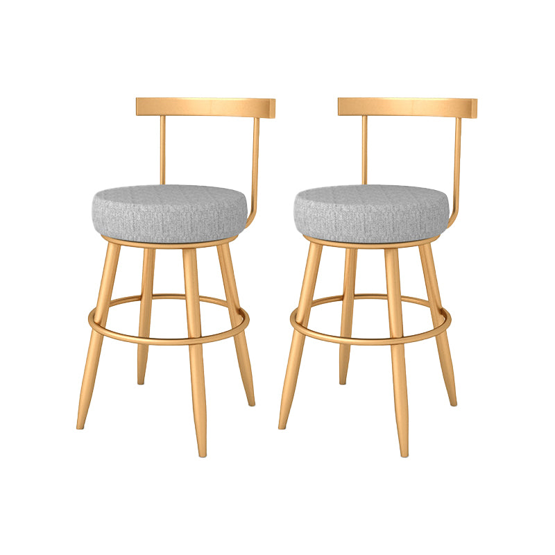 Glam Style Barkruk met Voetsteun Metalen Poten Lage Rug voor Keukenbar