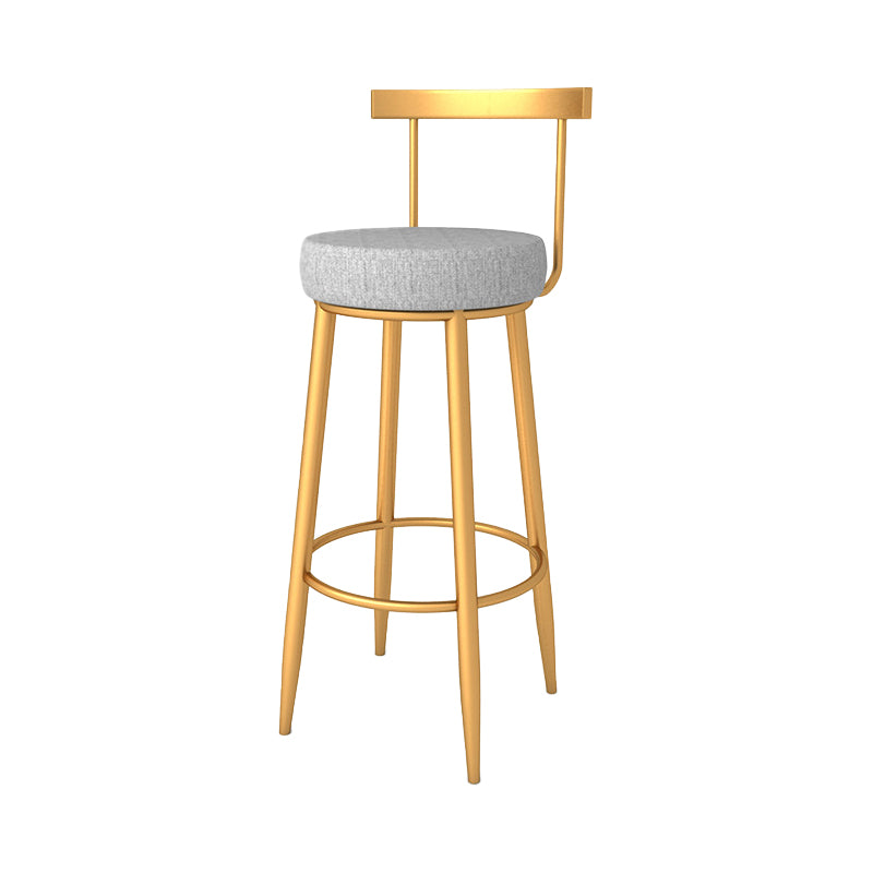 Glam Style Barkruk met Voetsteun Metalen Poten Lage Rug voor Keukenbar