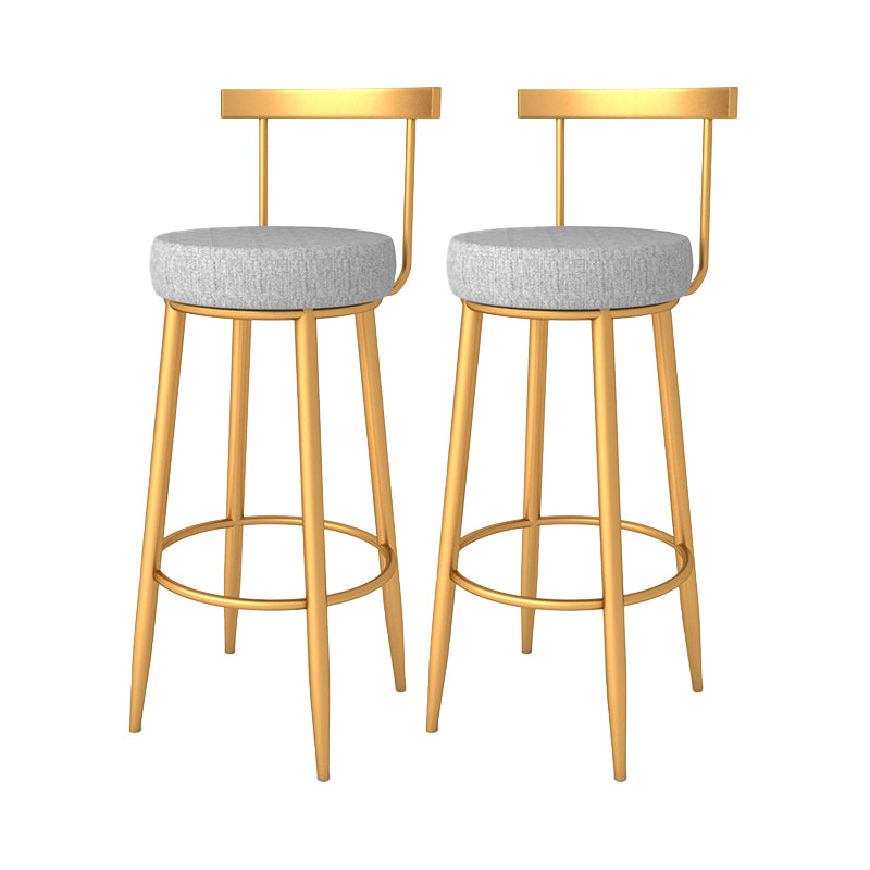 Glam Style Barkruk met Voetsteun Metalen Poten Lage Rug voor Keukenbar