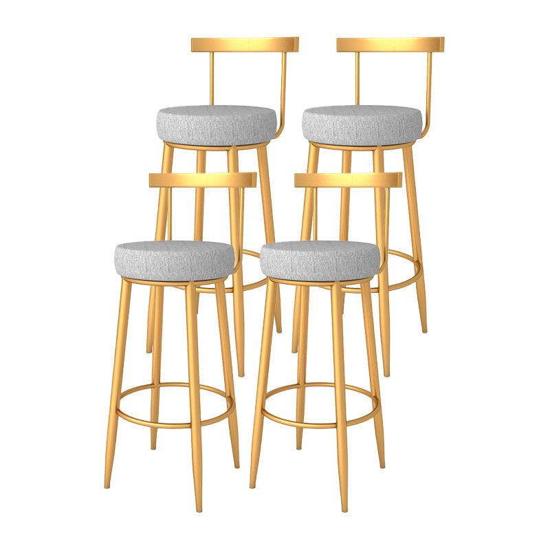 Glam Style Barkruk met Voetsteun Metalen Poten Lage Rug voor Keukenbar