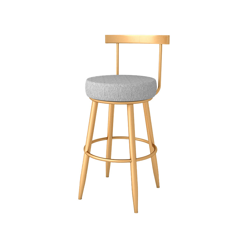 Glam Style Barkruk met Voetsteun Metalen Poten Lage Rug voor Keukenbar