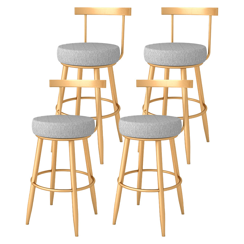 Glam Style Barkruk met Voetsteun Metalen Poten Lage Rug voor Keukenbar