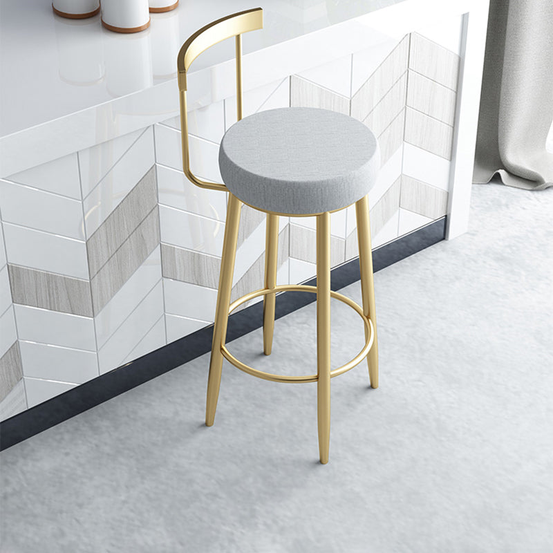 Glam Style Barkruk met Voetsteun Metalen Poten Lage Rug voor Keukenbar