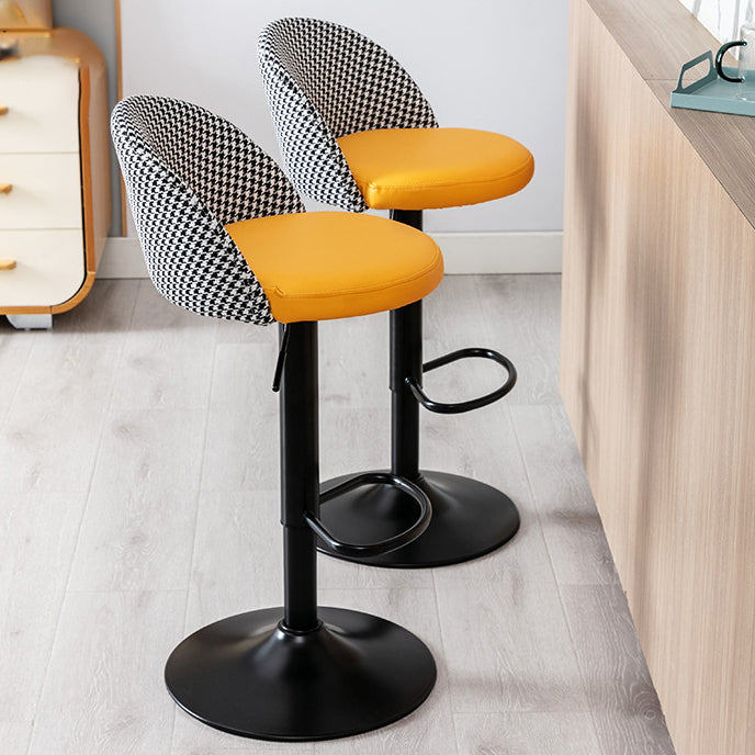 Taburete de bar de estilo moderno con reposapiés de altura ajustable, pata de metal para barra de mostrador