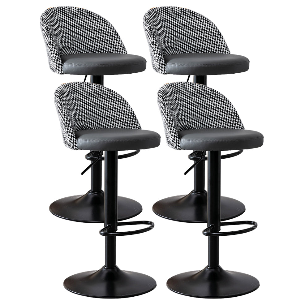 Taburete de bar de estilo moderno con reposapiés de altura ajustable, pata de metal para barra de mostrador