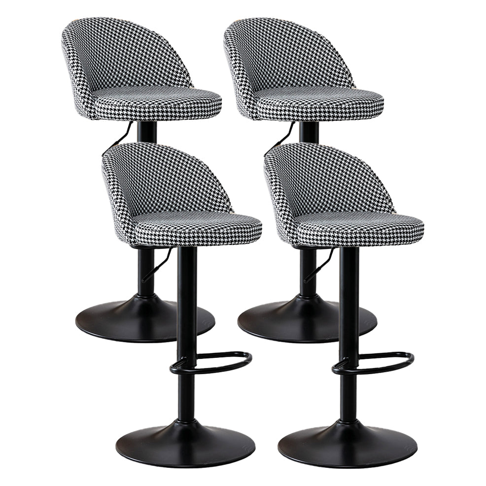 Taburete de bar de estilo moderno con reposapiés de altura ajustable, pata de metal para barra de mostrador