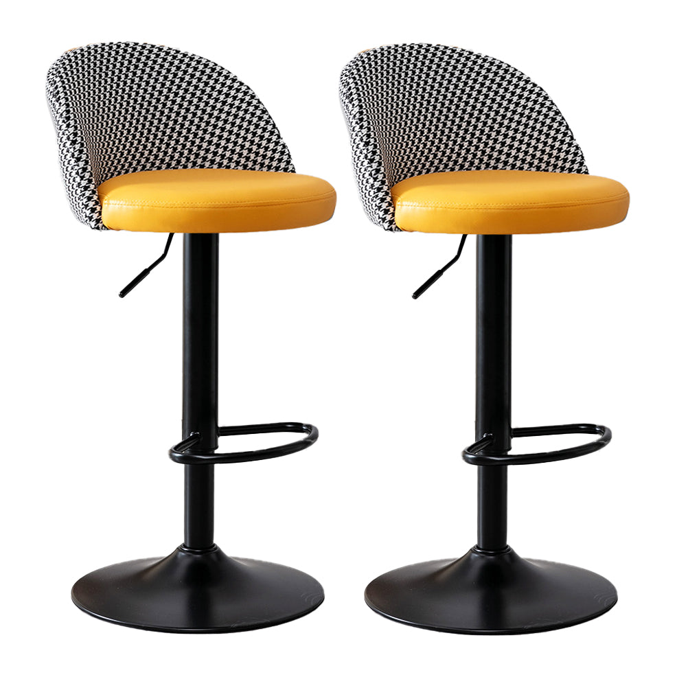 Taburete de bar de estilo moderno con reposapiés de altura ajustable, pata de metal para barra de mostrador