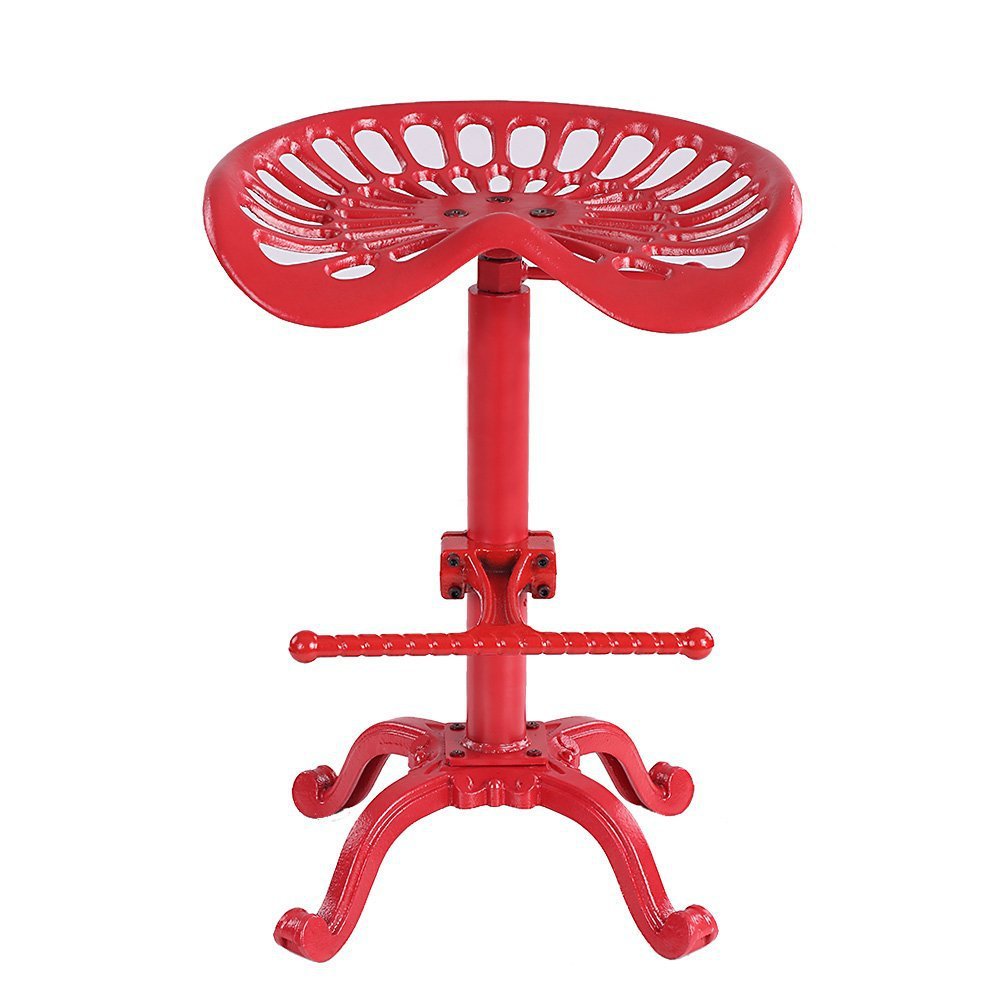 Single Modern Style Bar-stool with Swivel Adjustable Height Iron Footrest for Kitchen Bar