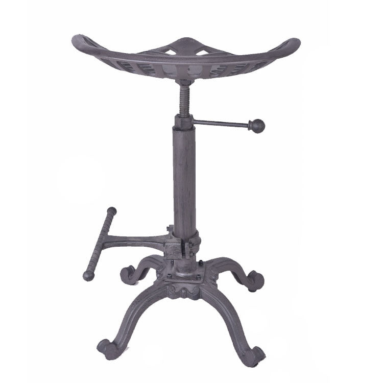 Single Modern Style Bar-stool with Swivel Adjustable Height Iron Footrest for Kitchen Bar