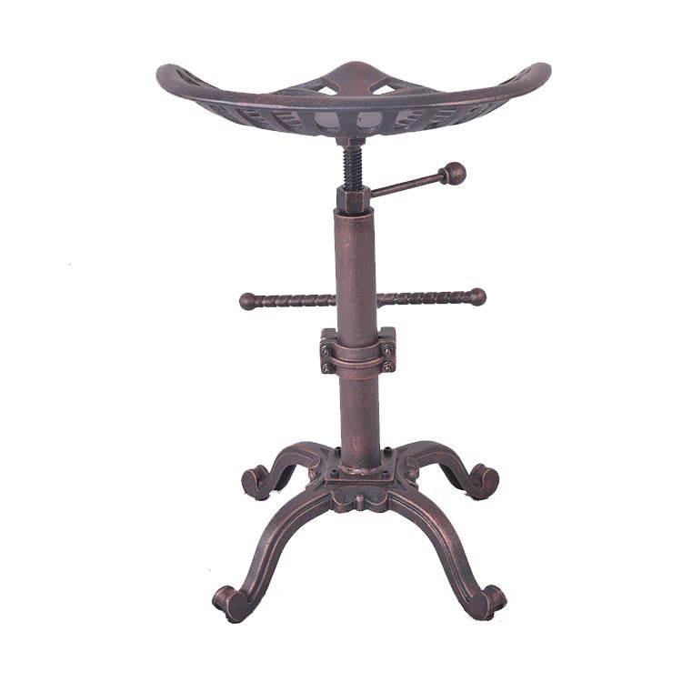 Single Modern Style Bar-stool with Swivel Adjustable Height Iron Footrest for Kitchen Bar