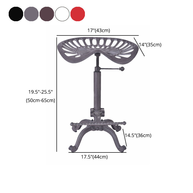 Single Modern Style Bar-stool with Swivel Adjustable Height Iron Footrest for Kitchen Bar