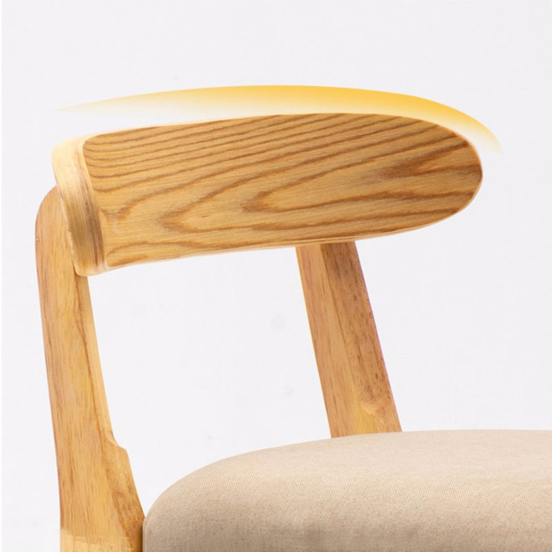 Modern Style Bar-stool Wooden Legs with Footrest Low Back for Kitchen Bar