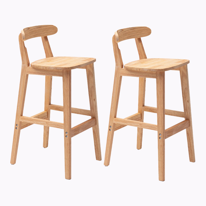 Modern Style Bar-stool Wooden Legs with Footrest Low Back for Kitchen Bar