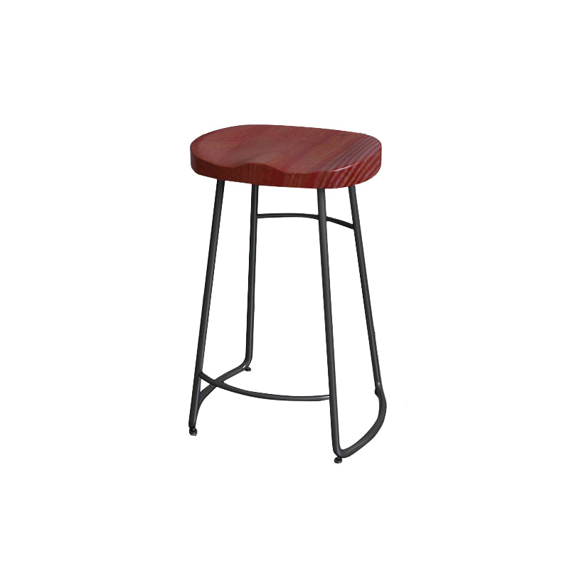 Modern Style Bar-stool with Footrest Iron Sled Legs for Kitchen Bar