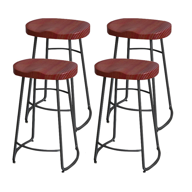 Modern Style Bar-stool with Footrest Iron Sled Legs for Kitchen Bar