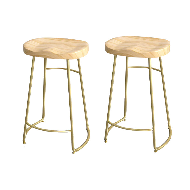 Modern Style Bar-stool with Footrest Iron Sled Legs for Kitchen Bar