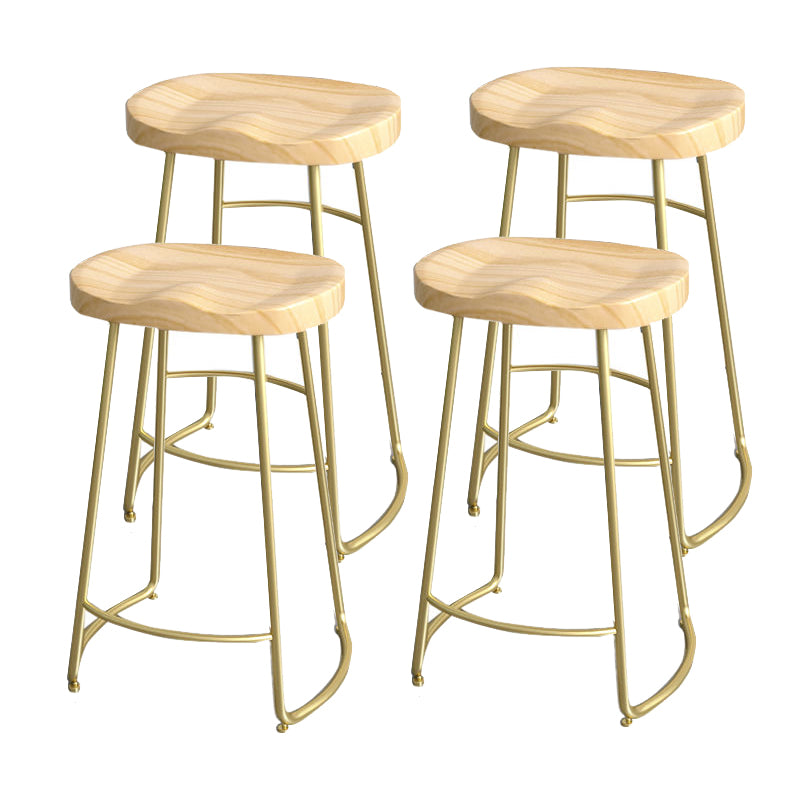 Modern Style Bar-stool with Footrest Iron Sled Legs for Kitchen Bar