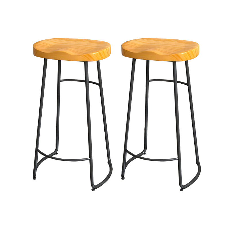 Modern Style Bar-stool with Footrest Iron Sled Legs for Kitchen Bar