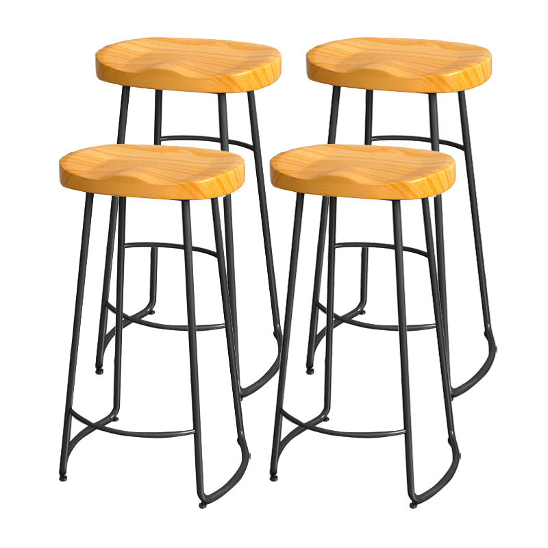 Modern Style Bar-stool with Footrest Iron Sled Legs for Kitchen Bar