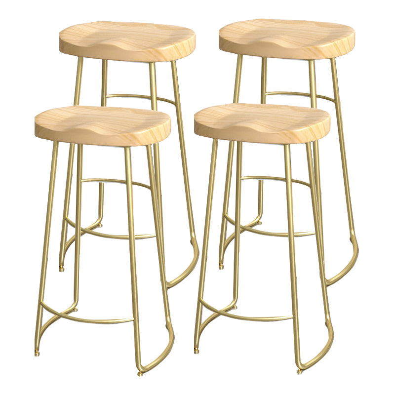 Modern Style Bar-stool with Footrest Iron Sled Legs for Kitchen Bar
