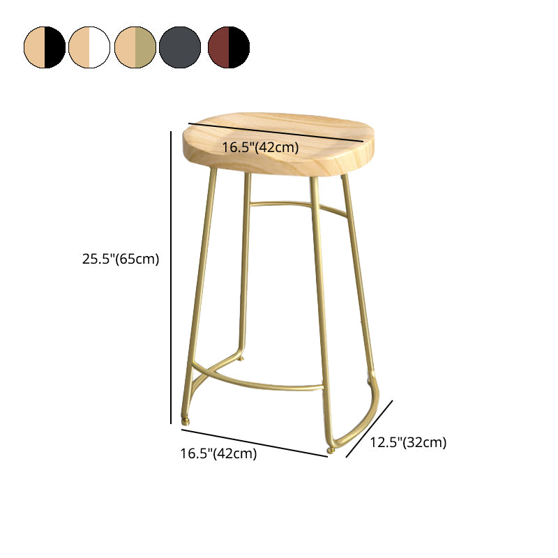 Modern Style Bar-stool with Footrest Iron Sled Legs for Kitchen Bar