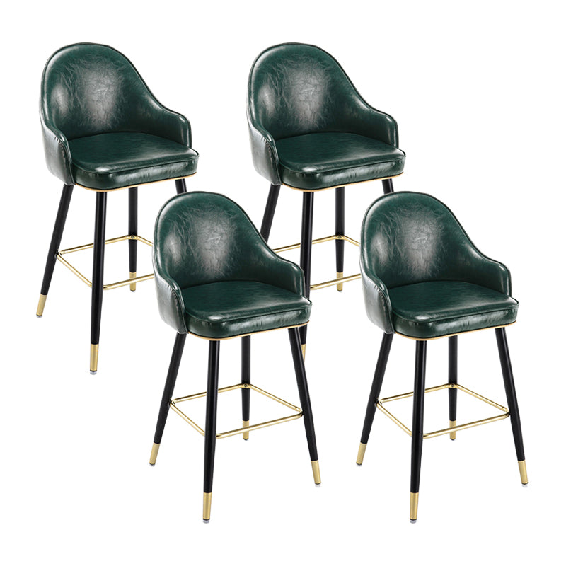 Taburete de bar con acabado mate y respaldo bajo, taburete tapizado Glam armado con reposapiés