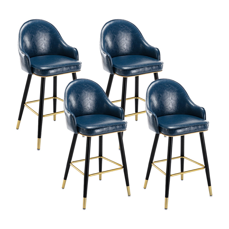 Taburete de bar con acabado mate y respaldo bajo, taburete tapizado Glam armado con reposapiés