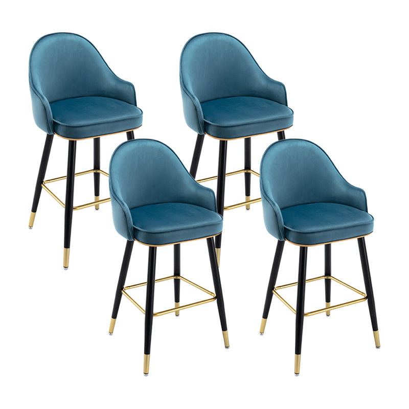 Taburete de bar con acabado mate y respaldo bajo, taburete tapizado Glam armado con reposapiés