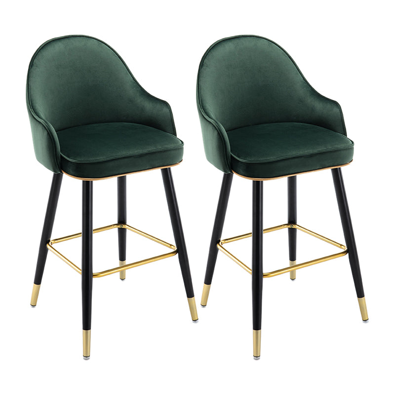 Taburete de bar con acabado mate y respaldo bajo, taburete tapizado Glam armado con reposapiés