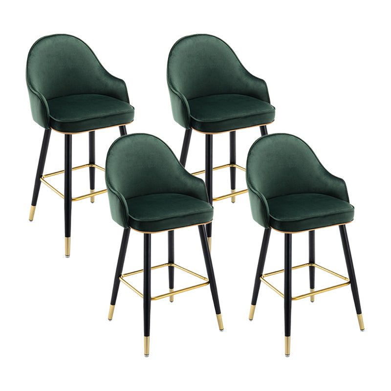 Taburete de bar con acabado mate y respaldo bajo, taburete tapizado Glam armado con reposapiés