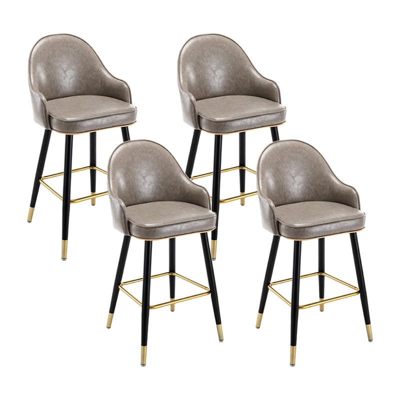 Taburete de bar con acabado mate y respaldo bajo, taburete tapizado Glam armado con reposapiés