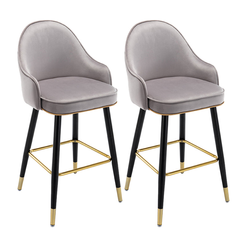 Taburete de bar con acabado mate y respaldo bajo, taburete tapizado Glam armado con reposapiés