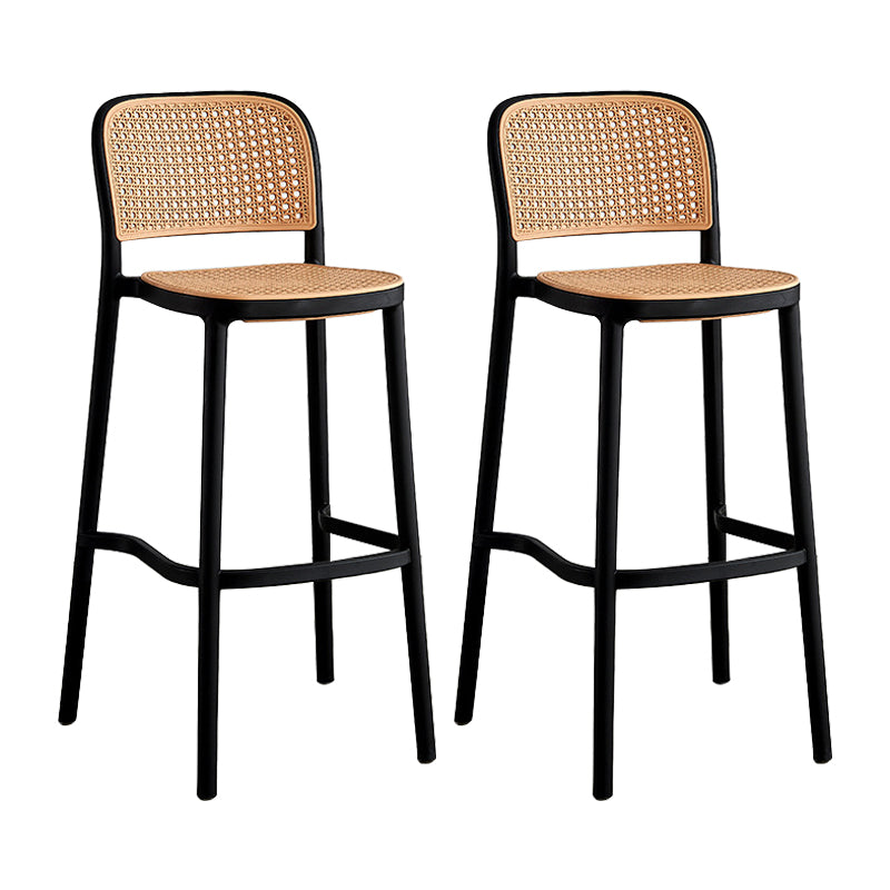 Taburete escandinavo de plástico para cocina, comedor, taburete sin brazos, taburete de bar con respaldo bajo