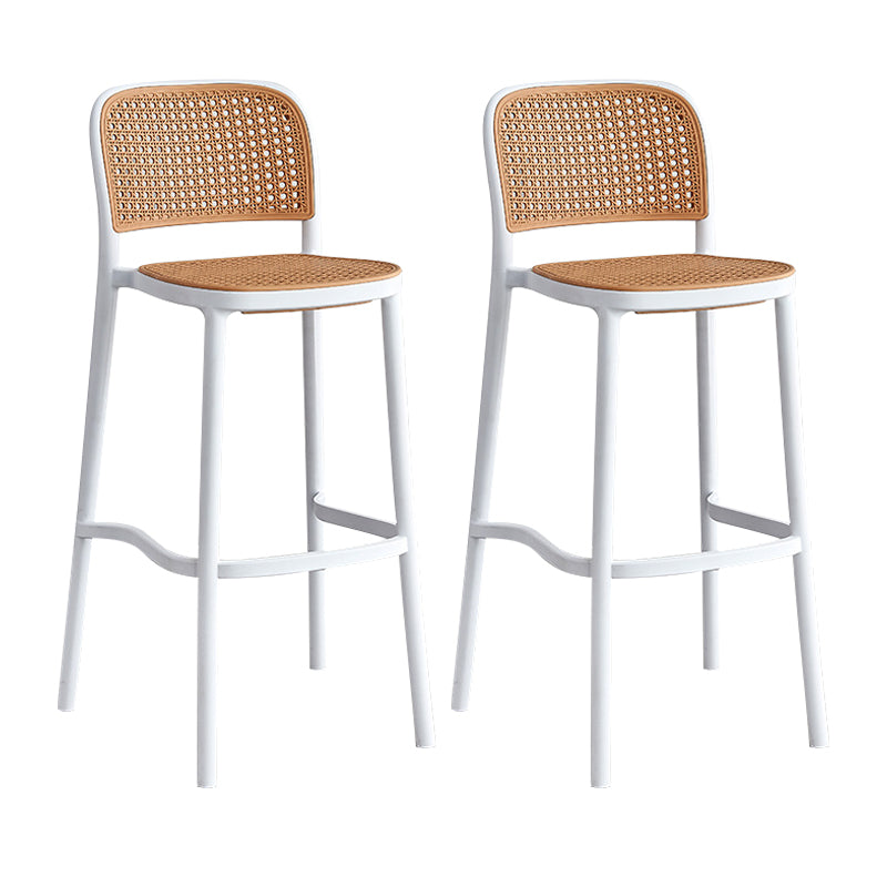Taburete escandinavo de plástico para cocina, comedor, taburete sin brazos, taburete de bar con respaldo bajo