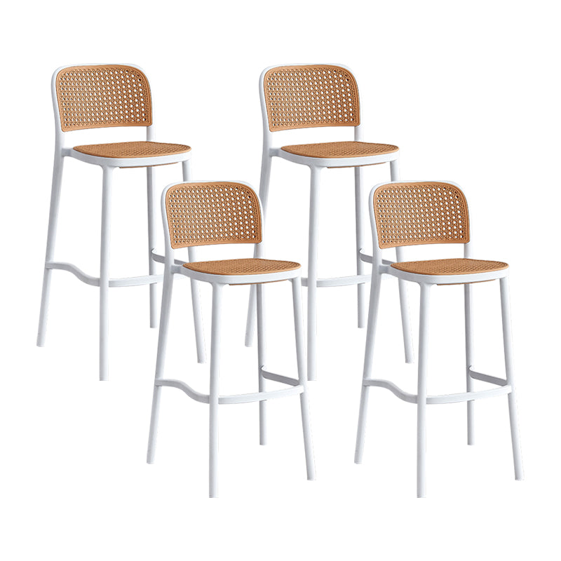Taburete escandinavo de plástico para cocina, comedor, taburete sin brazos, taburete de bar con respaldo bajo