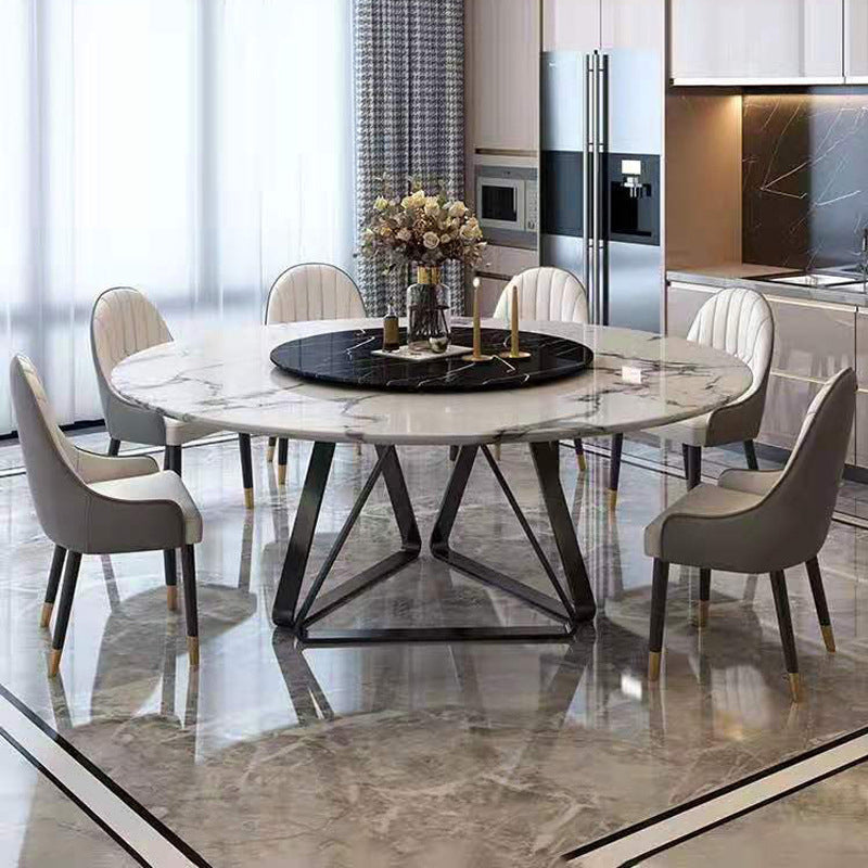Round 1/4/5/7/9 Pieces Modern Furniture Standard Height Dining Room Table Set with 3 Legs