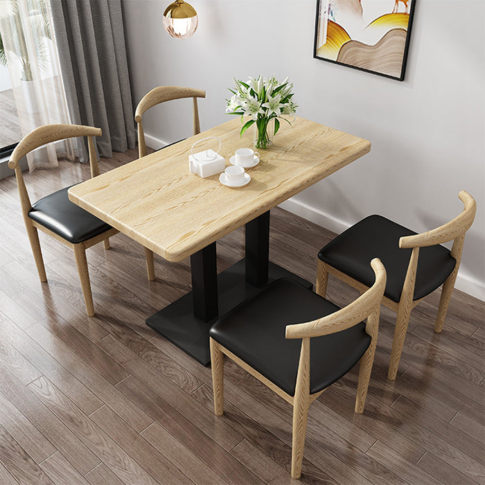 Modern 1/3/4/5 Pieces Dining Set Geometry Wood Dining Table Set for Dining Room
